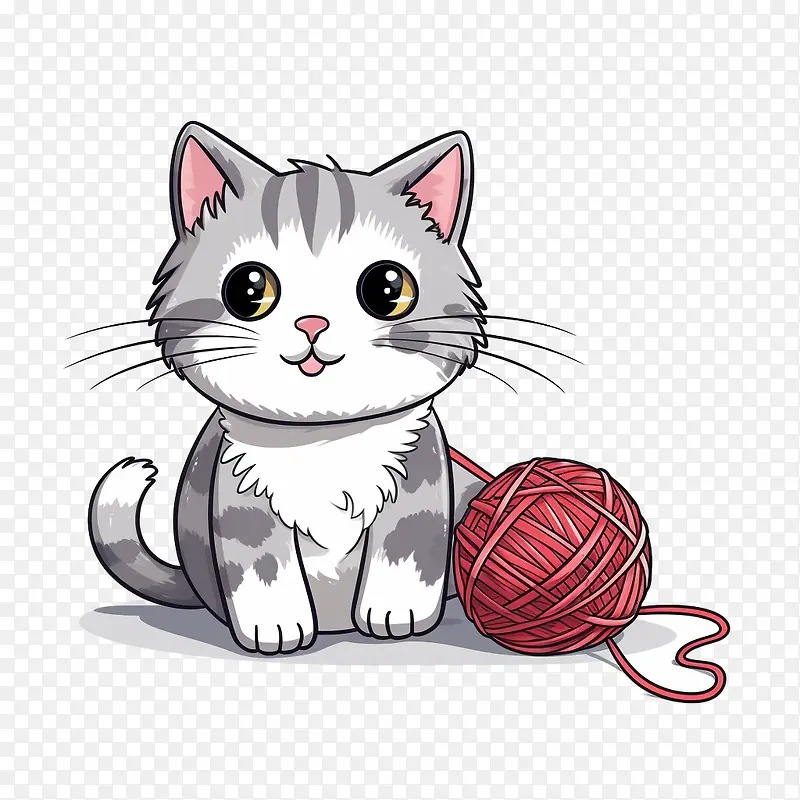 猫玩毛线球-猫玩毛线球猫小猫毛线球编织