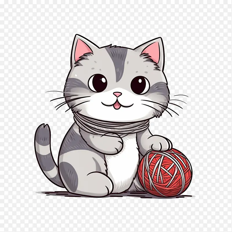 猫玩毛线球-猫玩毛线球可爱的小猫猫编织