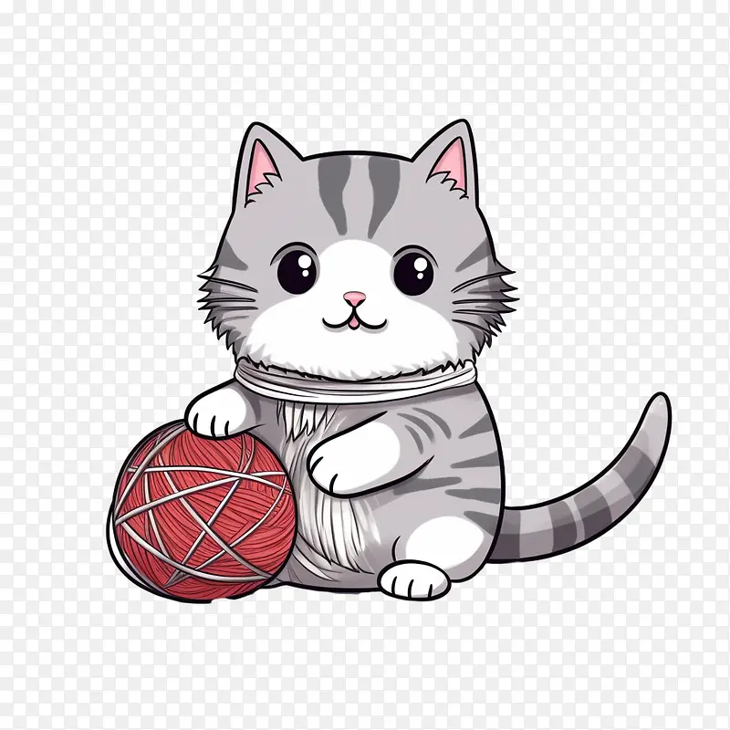 猫玩毛线球-猫玩毛线球猫小猫针织毛线