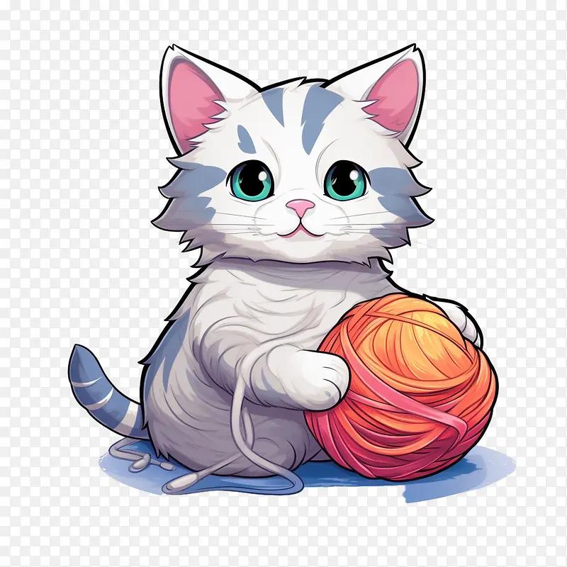 猫玩毛线球-猫玩毛线球小猫猫针织毛线