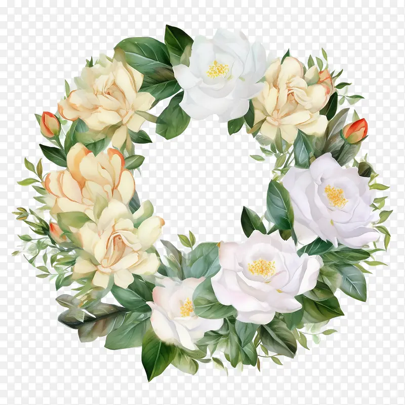 栀子花环-栀子花环花环花白色黄色