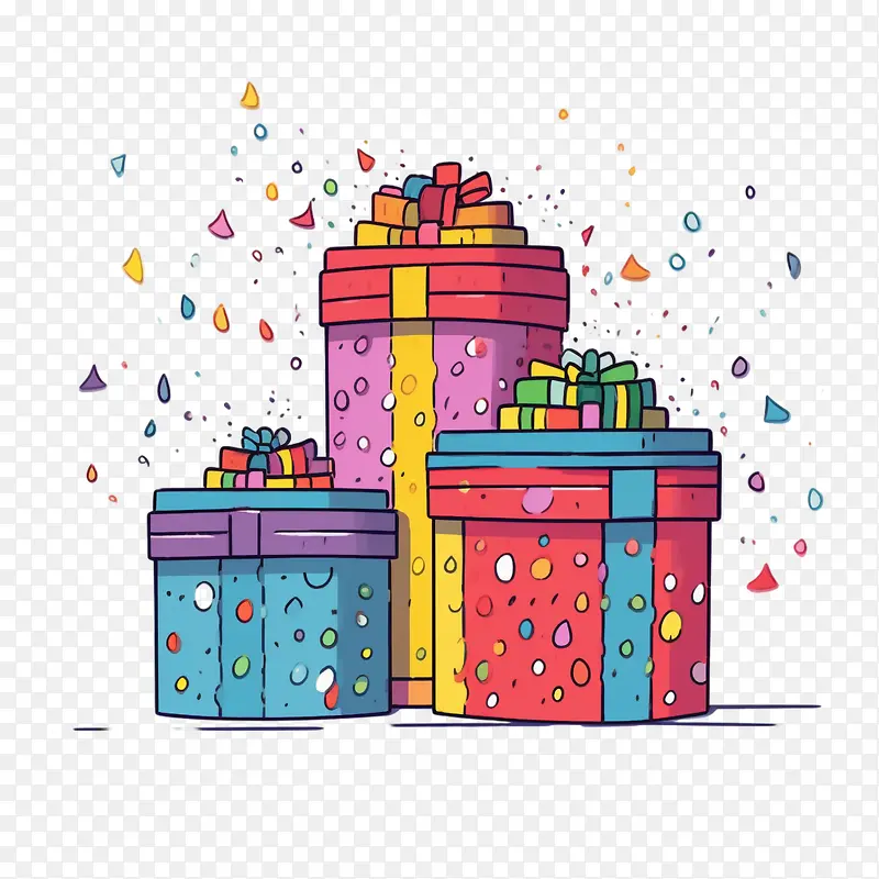 卡通礼品盒-卡通礼品盒礼品盒彩色礼品盒派对装饰品五彩纸屑