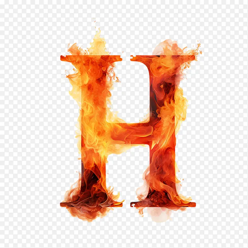 字母H-橙色