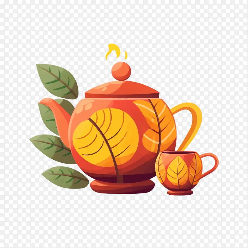 茶壶-橙色