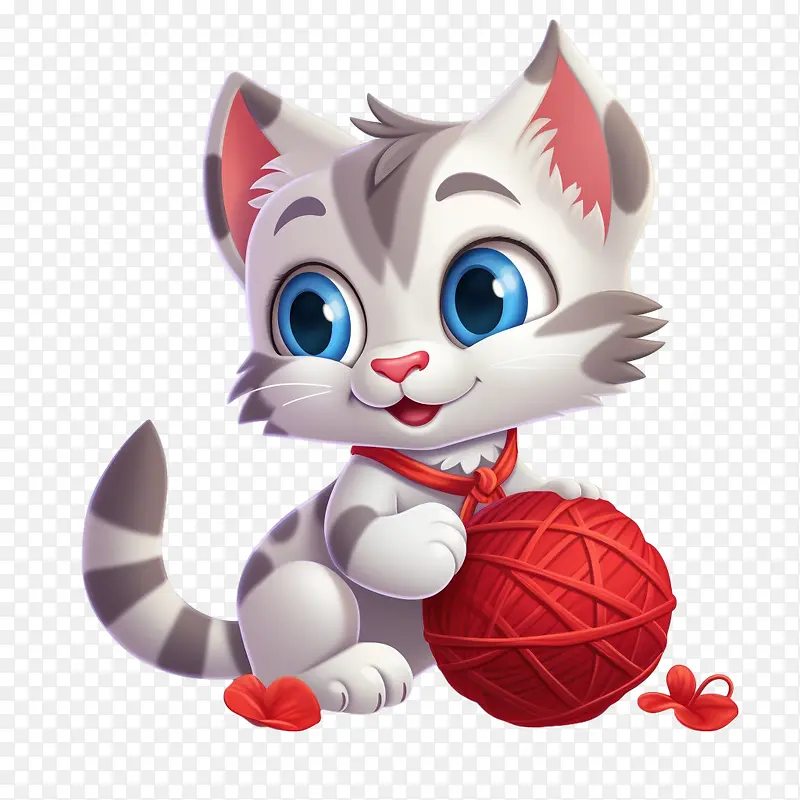猫玩毛线球-猫玩毛线球猫小猫可爱可爱