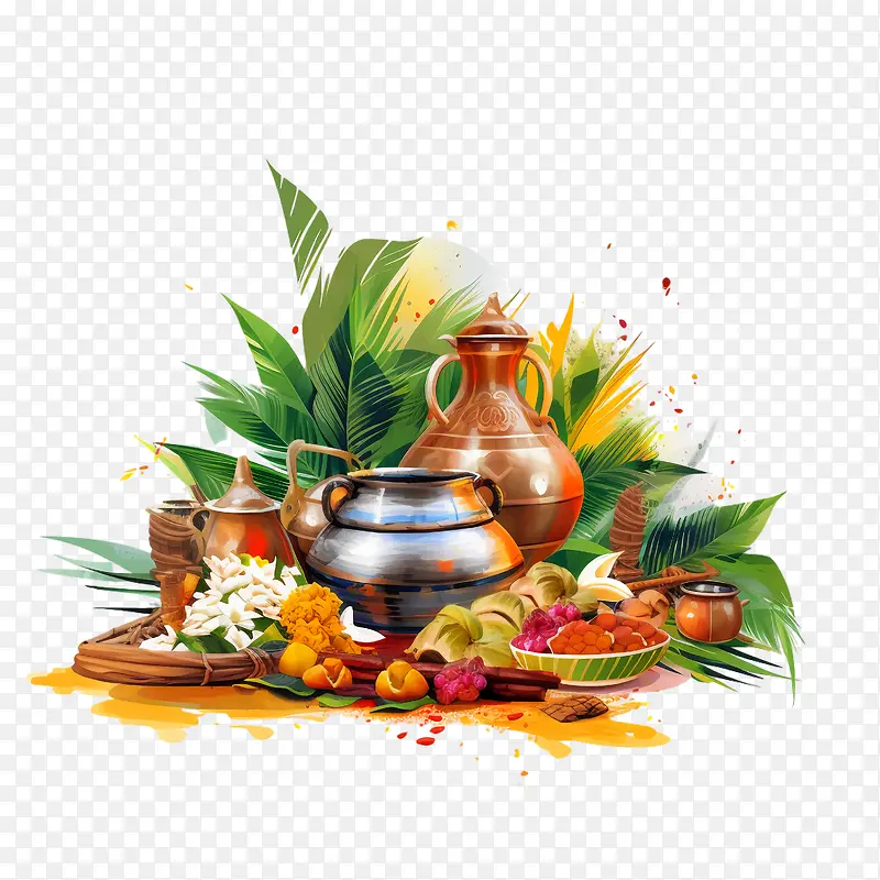 pongal-棕榈树的叶子
