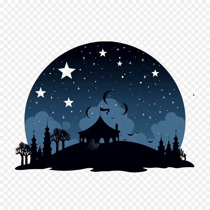全球睡眠在星空下的夜晚-全球睡眠在星空下的夜晚夜晚马戏团月亮星星