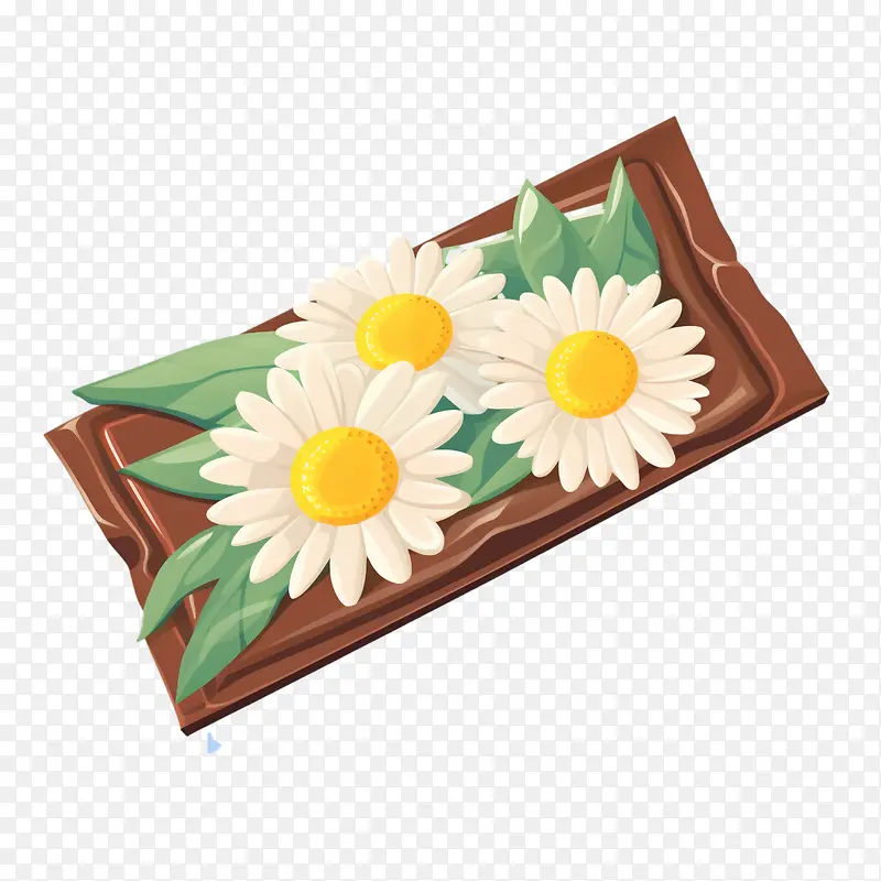 国际巧克力日-国际巧克力日雏菊花棕色巧克力雏菊巧克力