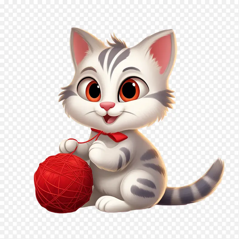 猫玩毛线球-猫玩毛线球猫小猫可爱俏皮