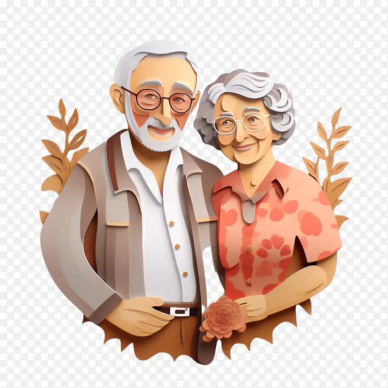 国际老年人日-国际老年人日老夫妇爱家庭幸福