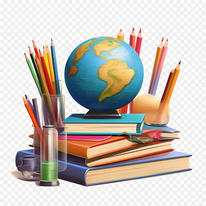 国际扫盲日-国际扫盲日学校教育地球仪铅笔