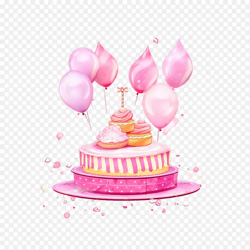 生日蛋糕-粉色生日蛋糕