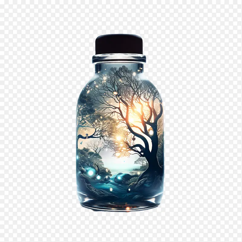 许愿瓶-许愿瓶水森林夜晚发光