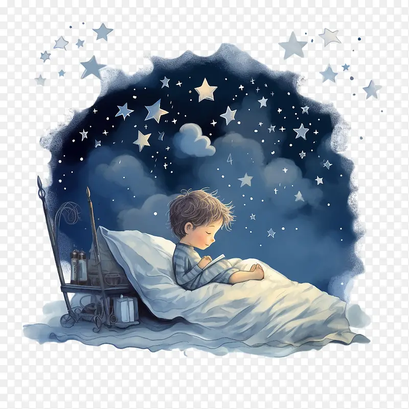 全球睡眠在星空下的夜晚-全球睡眠在星空下的夜晚夜空星星的孩子