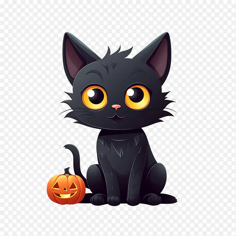 黑猫-南瓜