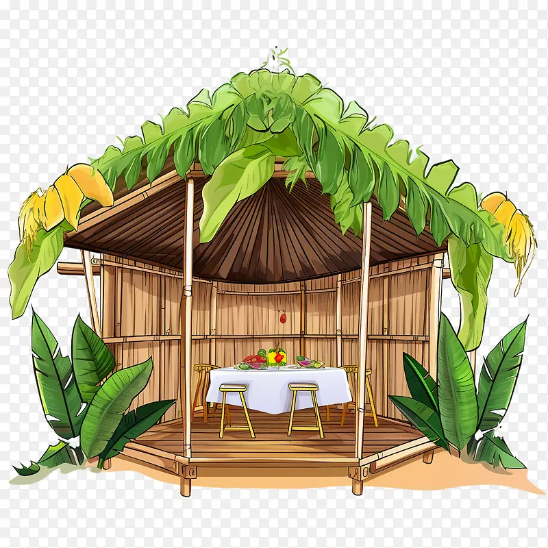 住棚节-香蕉叶