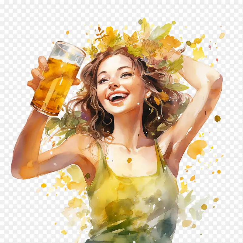 啤酒爱好者日-绿色背景