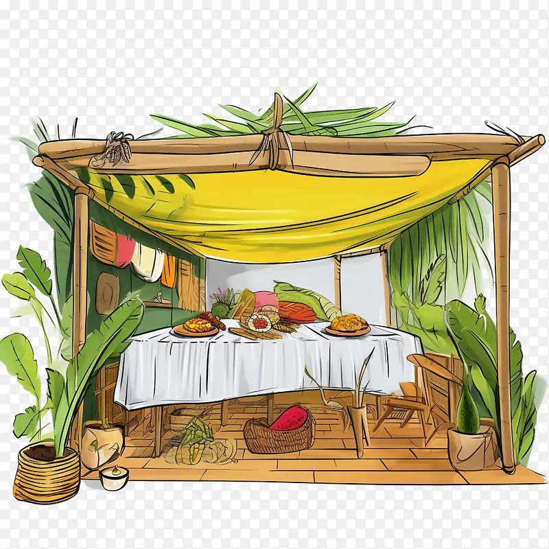 住棚节-香蕉叶