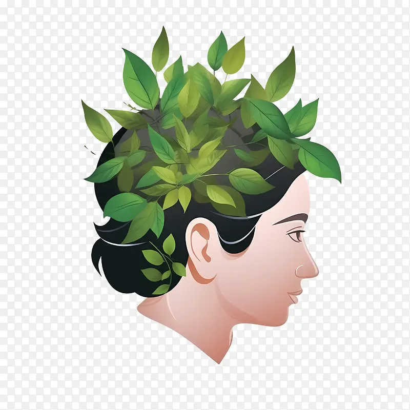 抽象的脸-抽象的脸自然绿化植物叶子