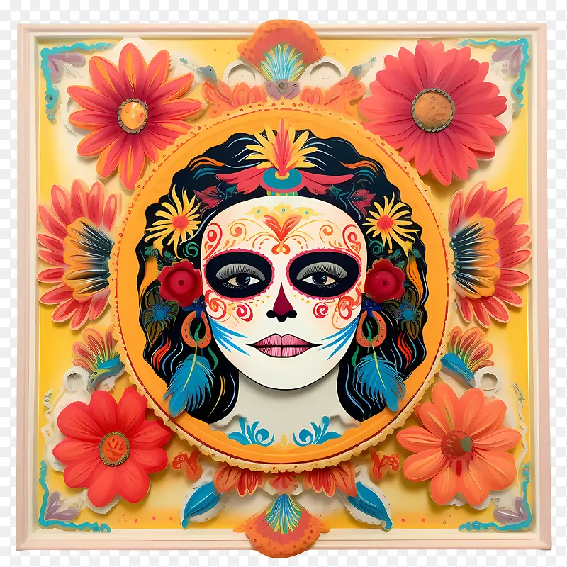 亡灵节——亡灵节diadelosmuertos亡灵节糖骷髅脸