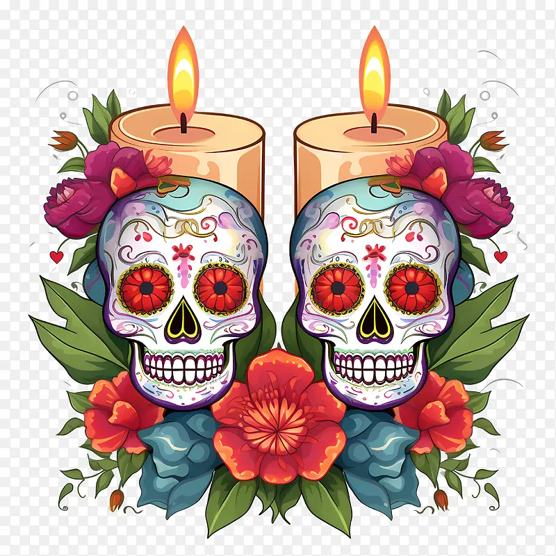 亡灵节-亡灵节亡灵节蜡烛亡灵节头骨