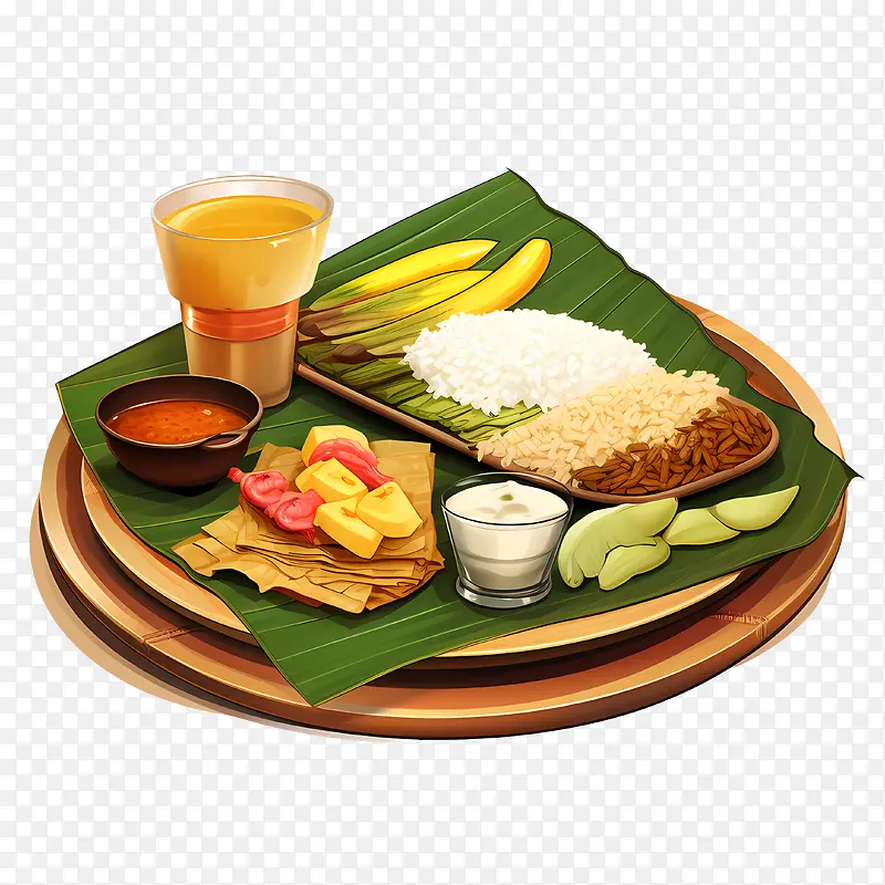 OnamSadya食品-OnamSadya食品米饭sambardosa酸辣酱
