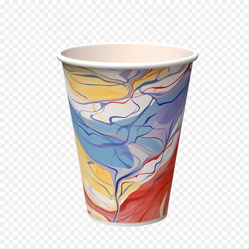 纸杯-纸杯多彩异想天开的抽象水彩