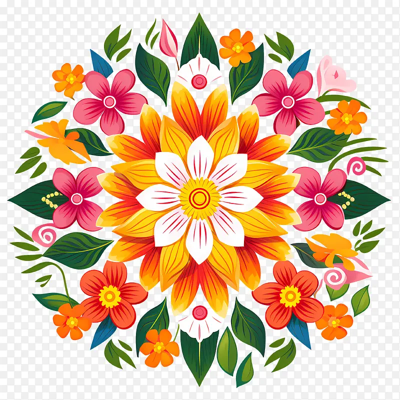 Onam花卉rangoli-花艺设计