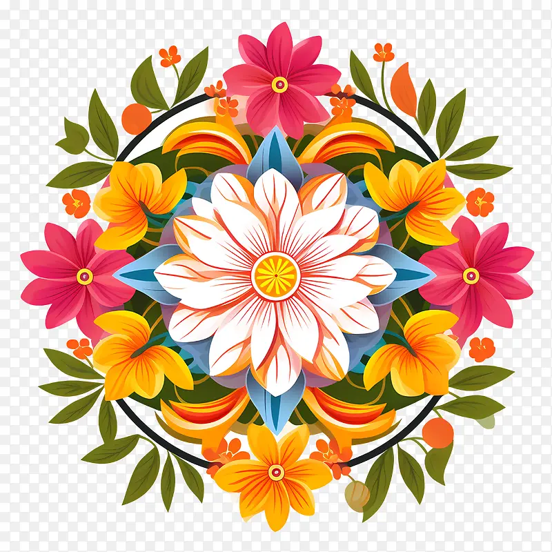 Onam花卉rangoli-花艺设计