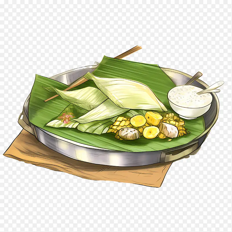 OnamSadya食物-香蕉叶