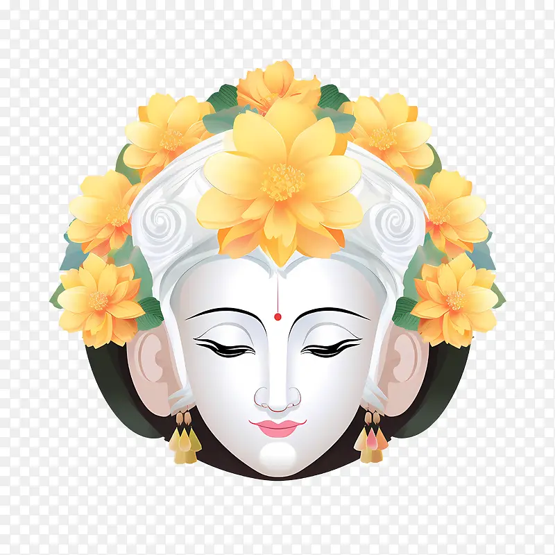 抽象的脸-莲花
