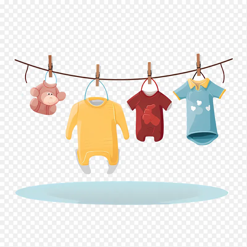 挂衣服——挂衣服婴儿衣服挂在晾衣绳上挂在晾衣绳上挂在晾衣绳上