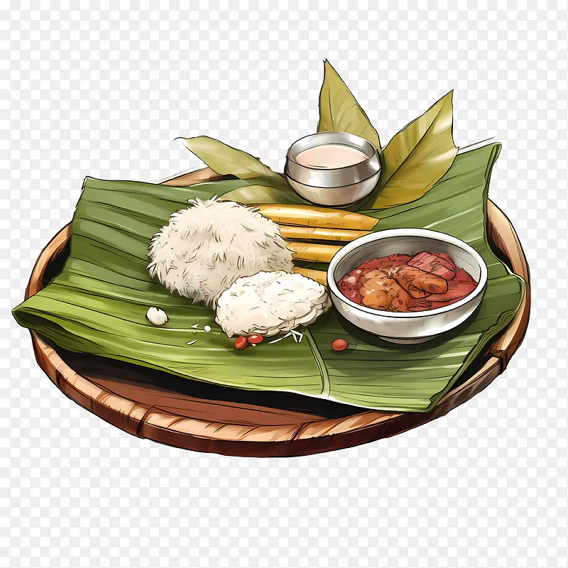 OnamSadya食物-香蕉叶