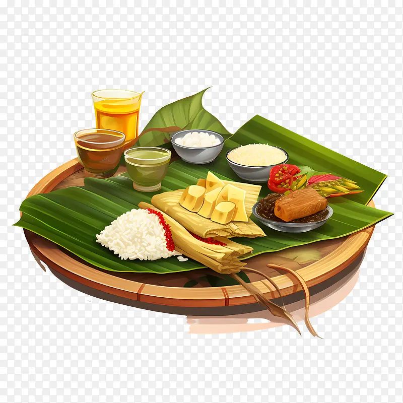 OnamSadya食物-香蕉叶