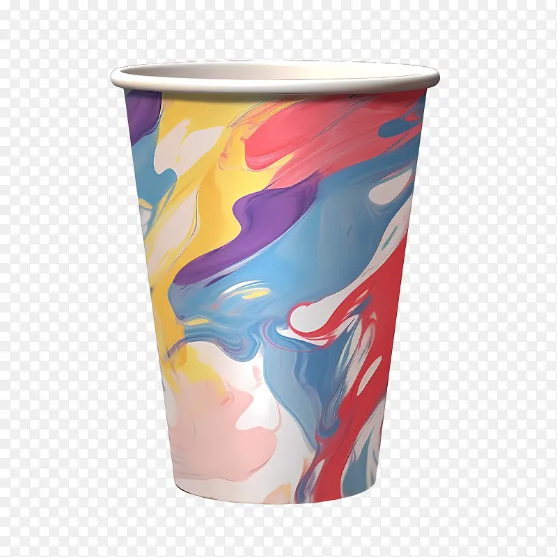 纸咖啡杯-纸咖啡杯纸杯多彩抽象漩涡