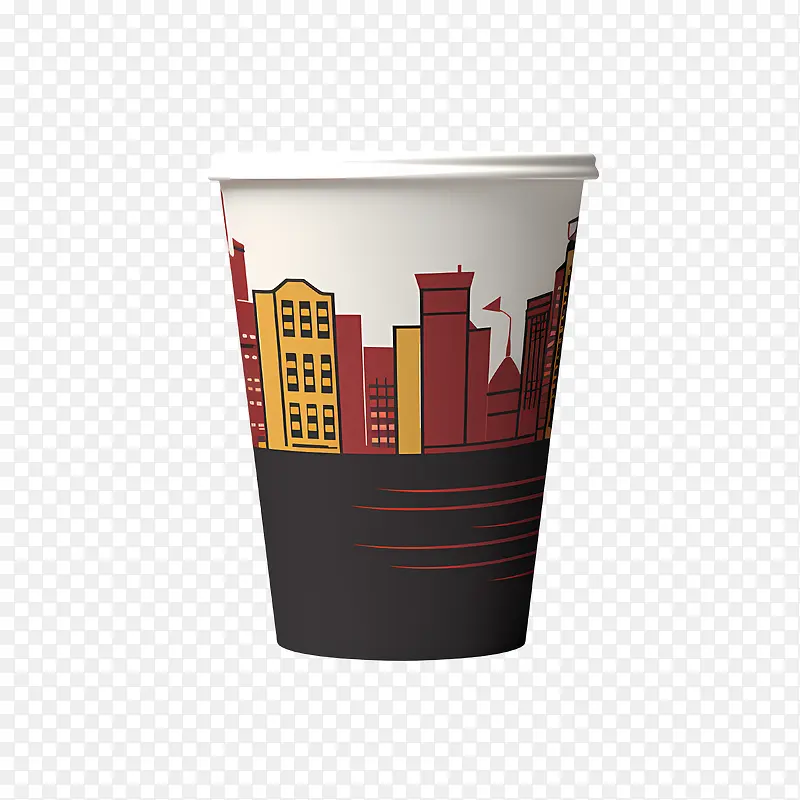 纸杯-纸杯天际线城市景观城市景观市中心