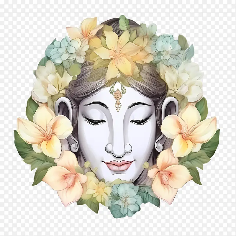 抽象的脸-莲花