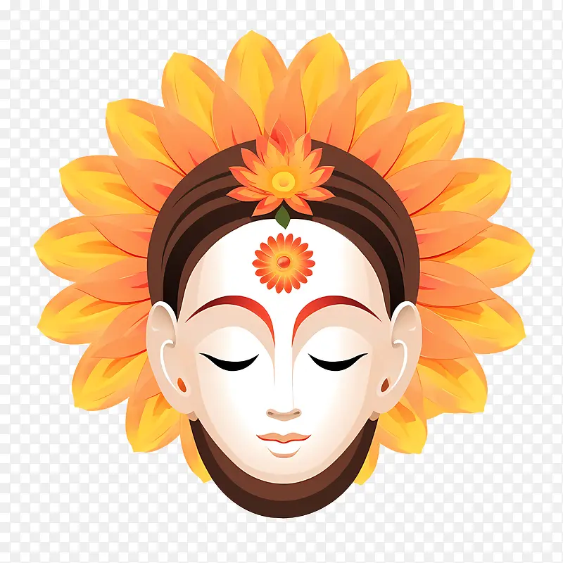 抽象的脸-莲花