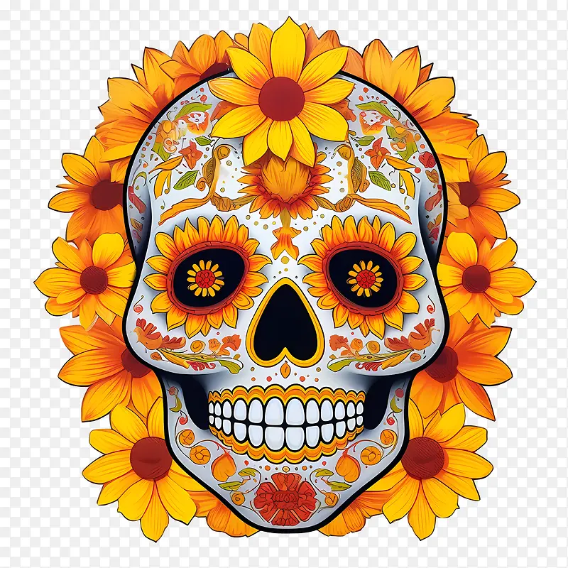 亡灵节-亡灵节死亡头骨之日死亡糖头骨之日