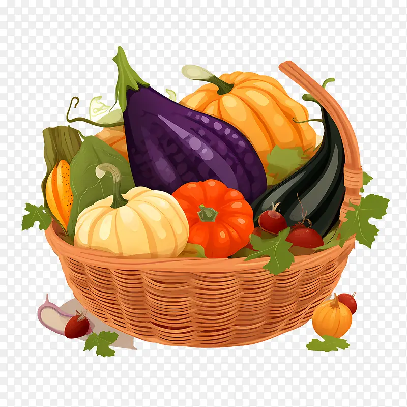 丰收节-丰收节篮子水果蔬菜食品
