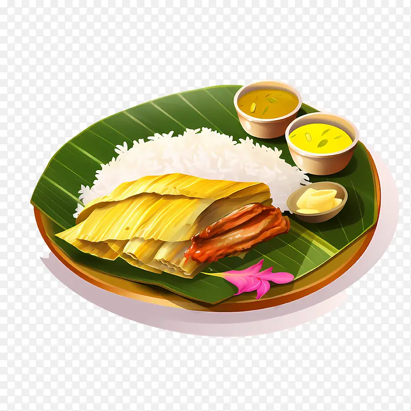 OnamSadya食物-香蕉叶