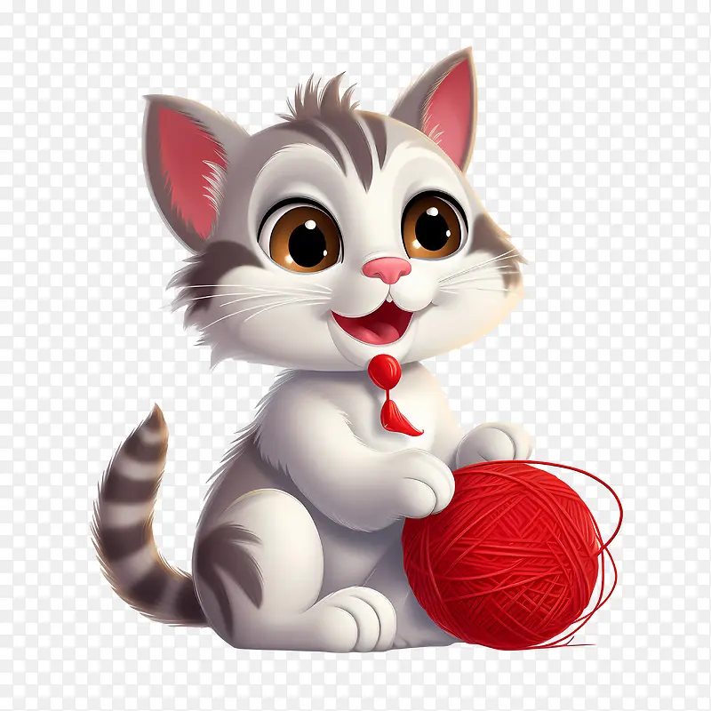 猫玩毛线球-猫玩毛线球小猫可爱可爱俏皮