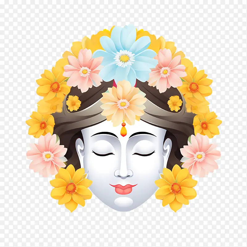 抽象的脸-抽象的脸微笑冥想开明宁静