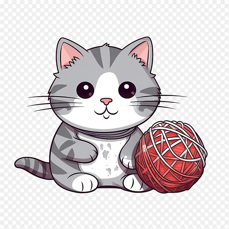 猫玩毛线球-猫玩毛线球小猫可爱俏皮可爱