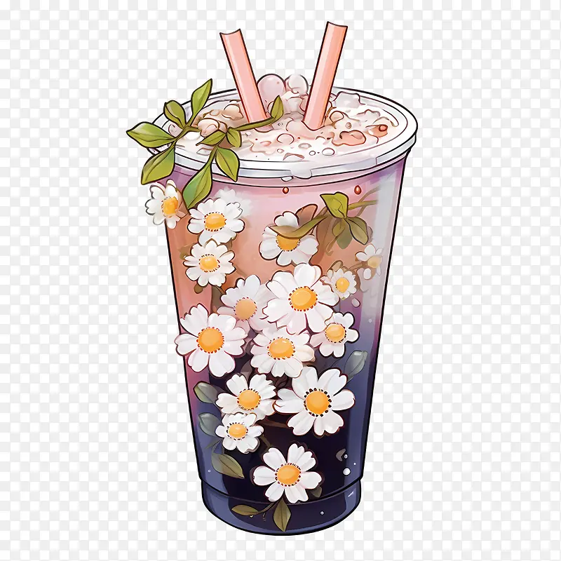 珍珠奶茶-珍珠奶茶花饮料饮料吸管