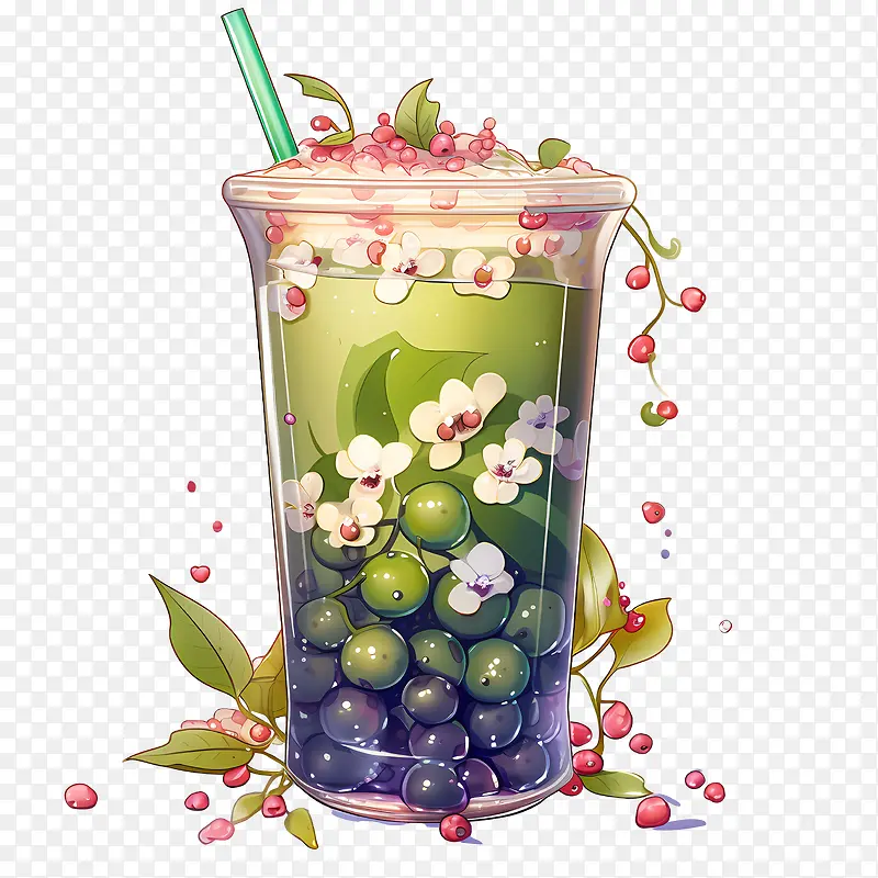 抹茶珍珠奶茶-冷饮