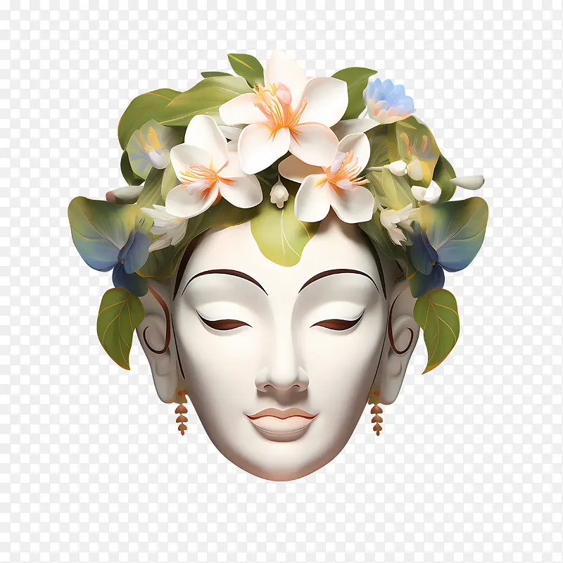 抽象脸-抽象脸冥想光环美丽和平