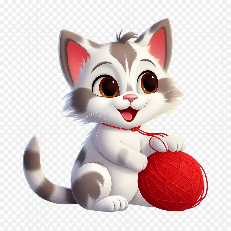 猫玩毛线球-猫玩毛线球小猫可爱可爱俏皮