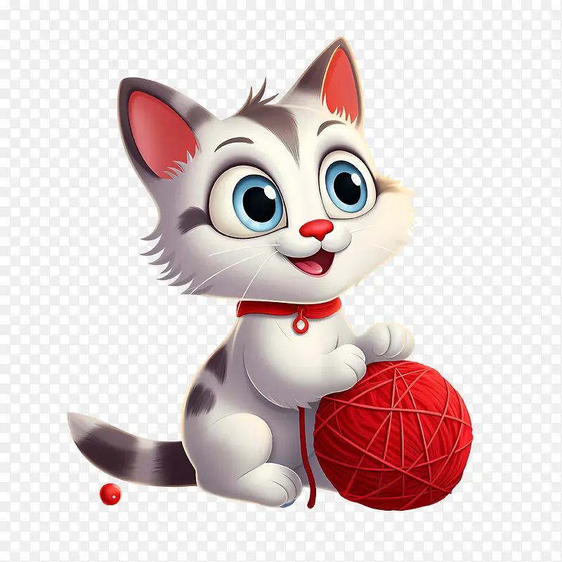 猫玩毛线球-猫玩毛线球猫小猫可爱可爱