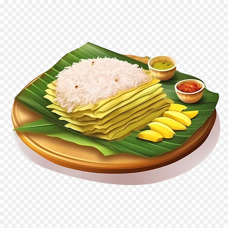 OnamSadya食物-香蕉叶